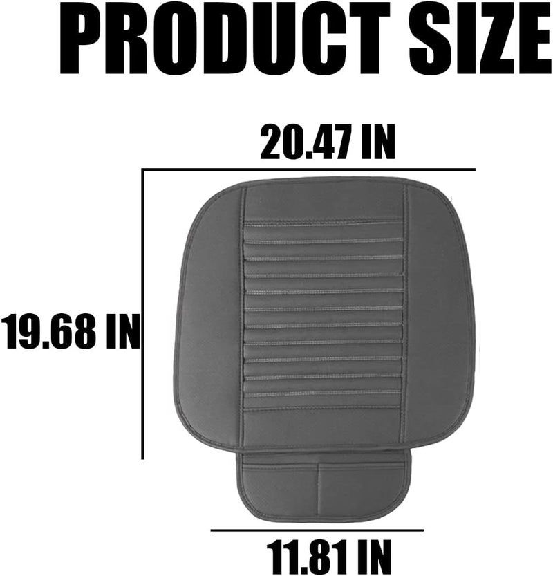 zipelo 2 Pack Car Seat Covers for Front Seats, Breathable Leather Cushion Protector, Anti-Slip Driver Seat Padded with Storage Pockets, Auto Interior Decoration for Most Vehicles (Gray) - Image 1